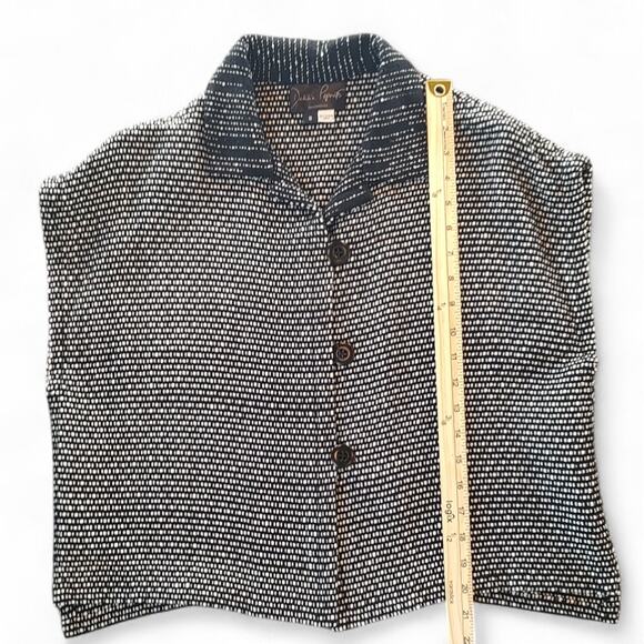 Dahlia Popovits Handmade Handwoven Cardigan‎ Wearable Art Lagenlook Black White - Picture 6 of 7